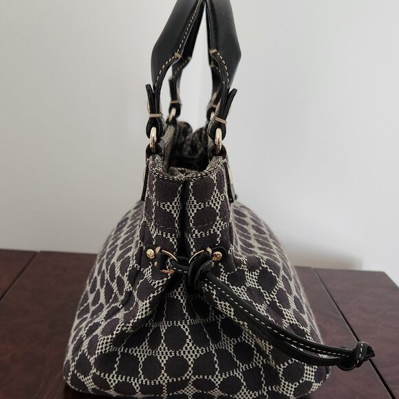 KATE SPADE NEW YORK DOT NOEL SMALL  LEATHER AND FABRIC HAND BAG. - Picture 5 of 8